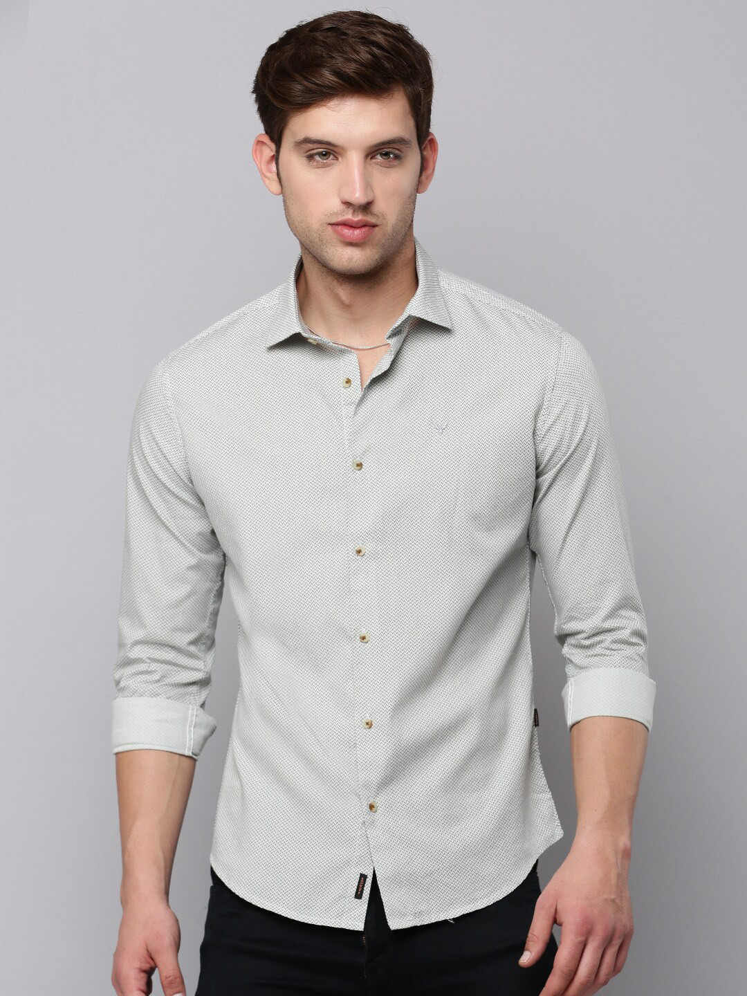 

SHOWOFF Men Printed Cotton Casual Shirt, Grey