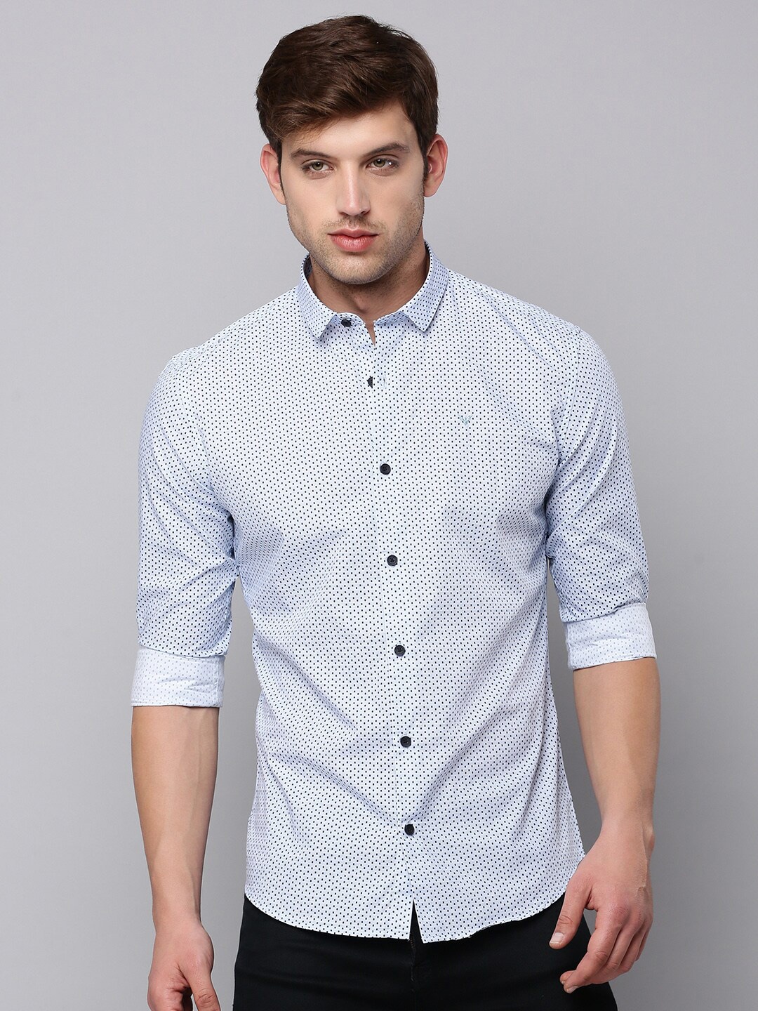 

SHOWOFF Men Printed Casual Cotton Shirt, Blue