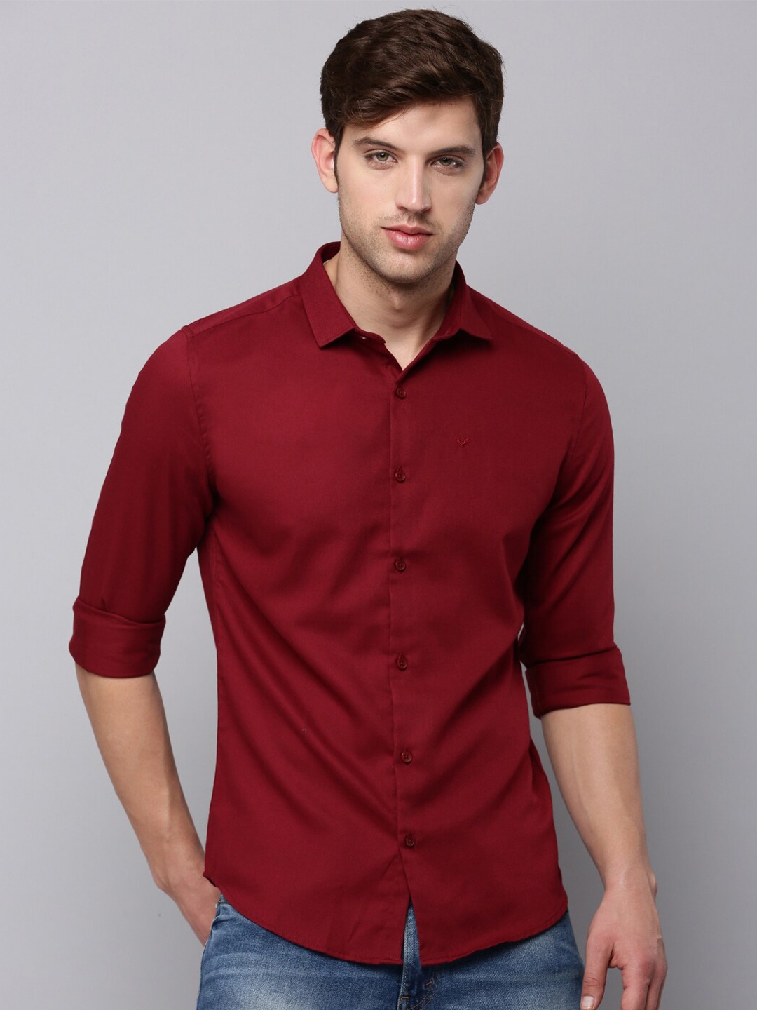 

SHOWOFF Men Classic Casual Cotton Shirt, Red