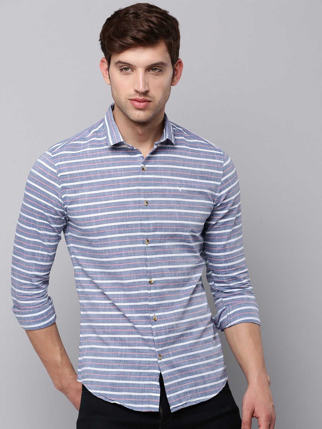 

SHOWOFF Men Horizontal Stripes Striped Casual Shirt, Blue