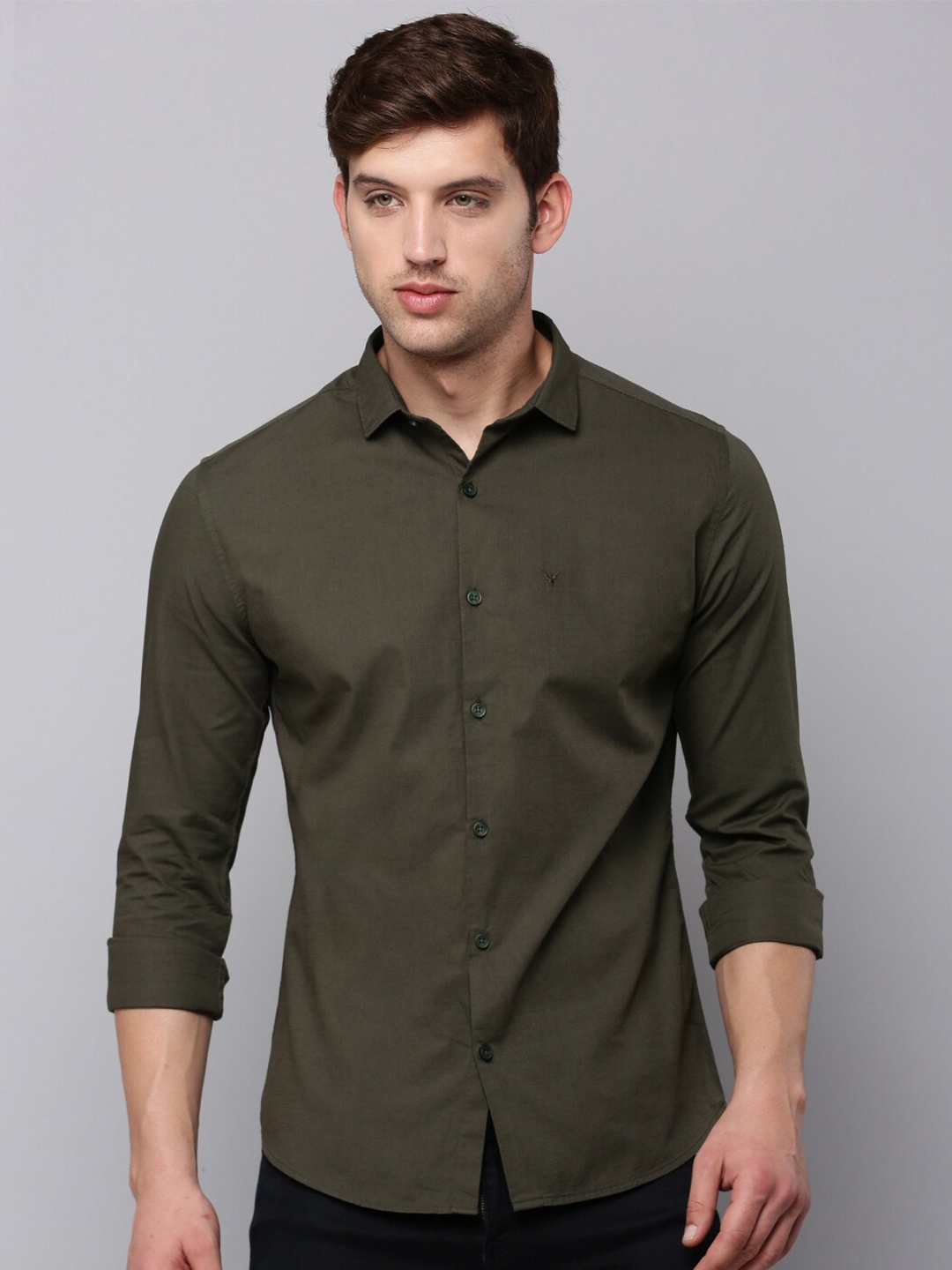 

SHOWOFF Men Classic Casual Cotton Shirt, Olive