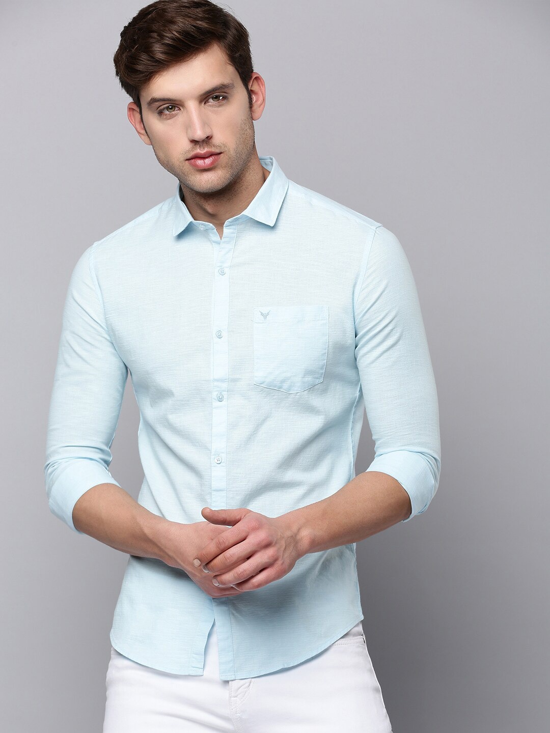 

SHOWOFF Men Classic Casual Cotton Shirt, Blue
