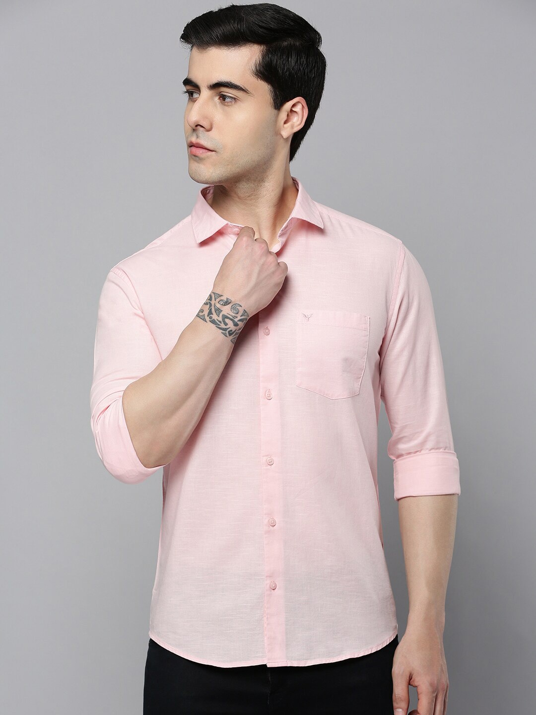 

SHOWOFF Men Classic Casual Cotton Shirt, Pink