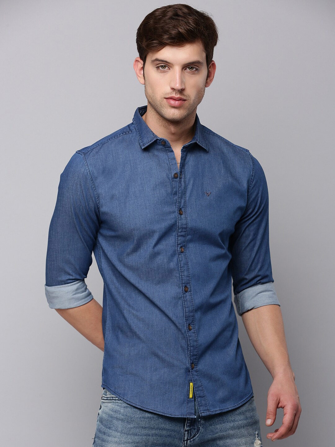 

SHOWOFF Men Classic Casual Cotton Shirt, Navy blue