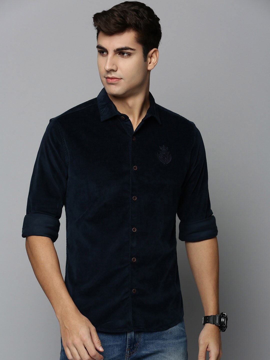 

SHOWOFF Men Classic Casual Cotton Shirt, Navy blue