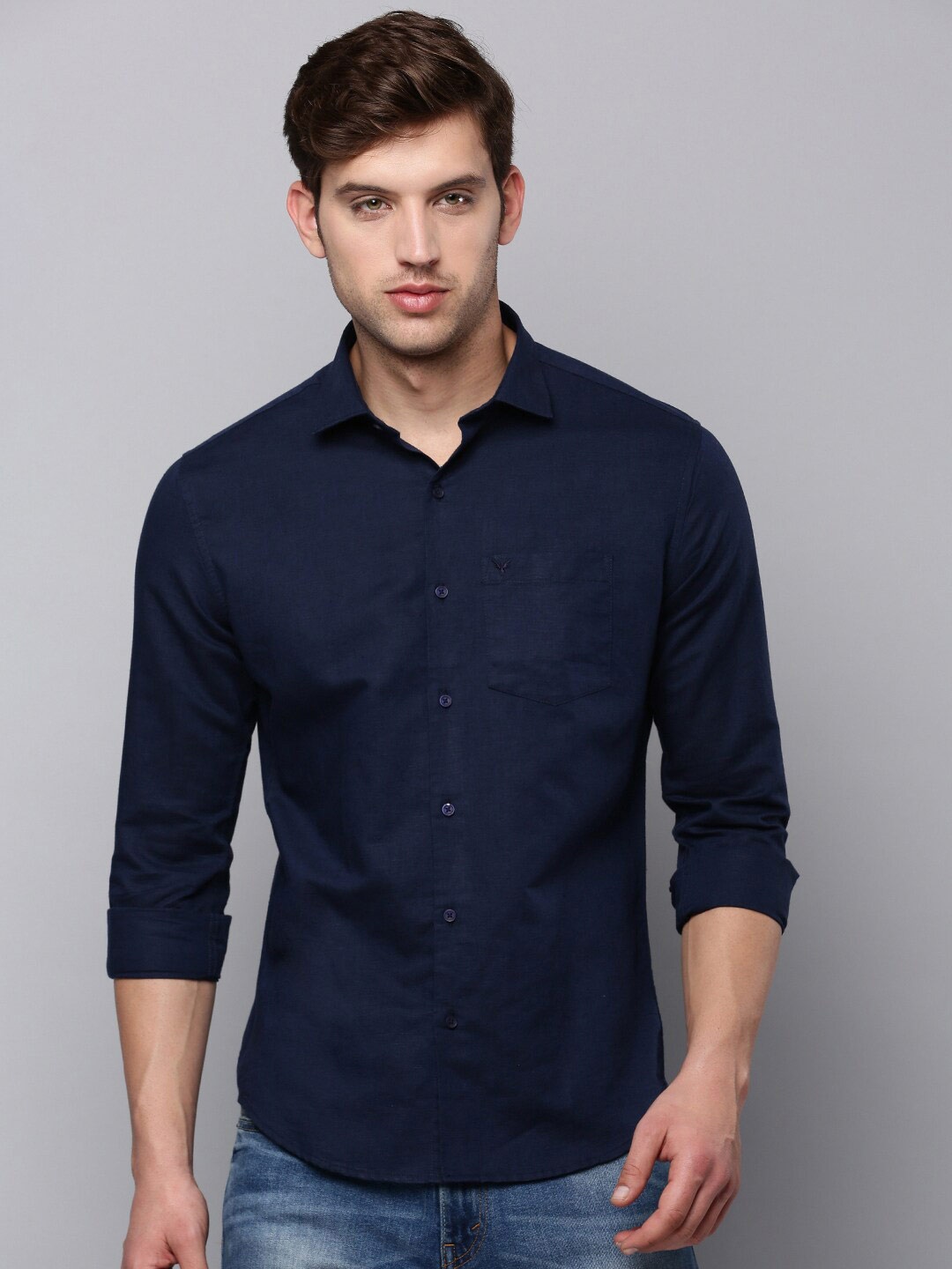 

SHOWOFF Men Cotton Classic Casual Shirt, Navy blue