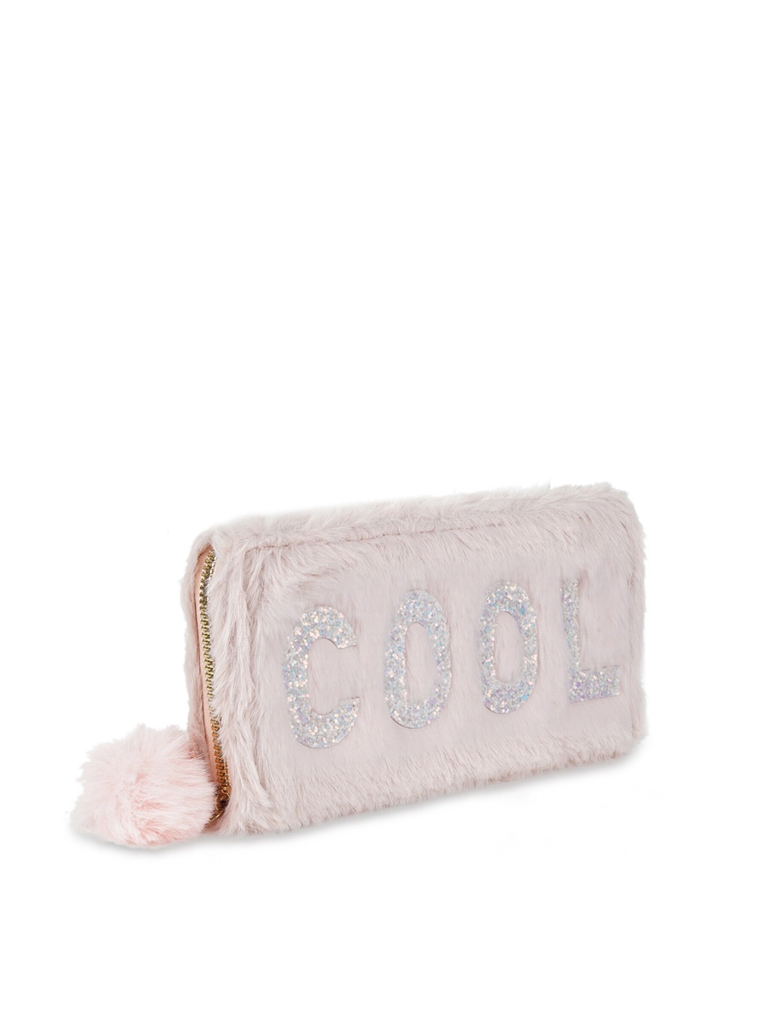 

Kanvas Katha Women Typography Textured PU Zip Around Wallet, Beige