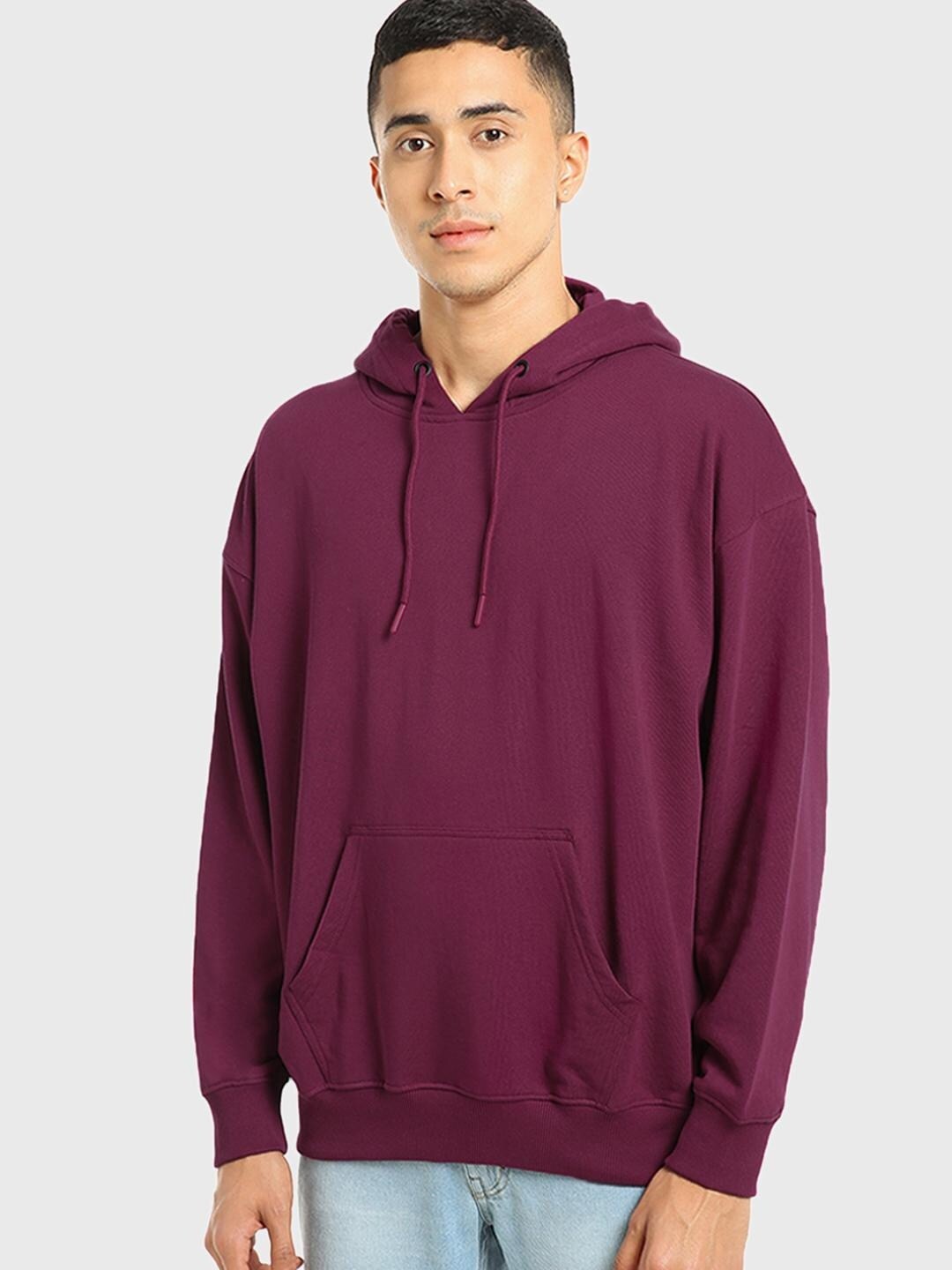 

Bewakoof Men Oversized Hoodie, Burgundy