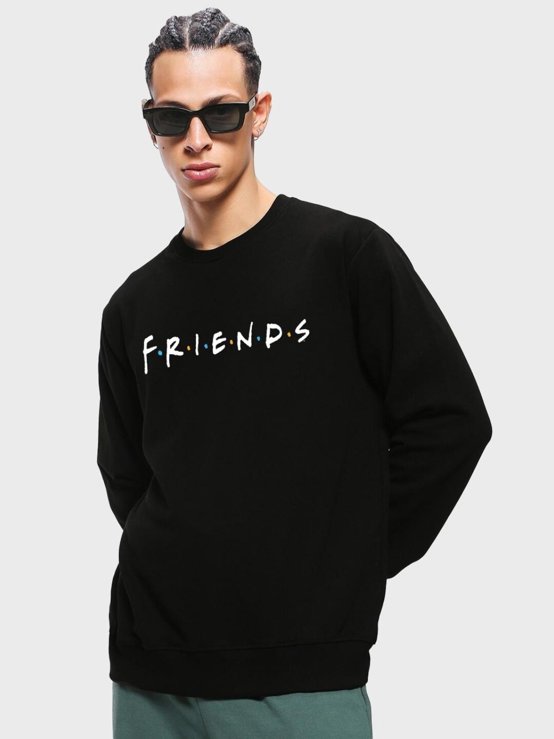 

Bewakoof Friends Men Friends Logo Typography Sweatshirt, Black