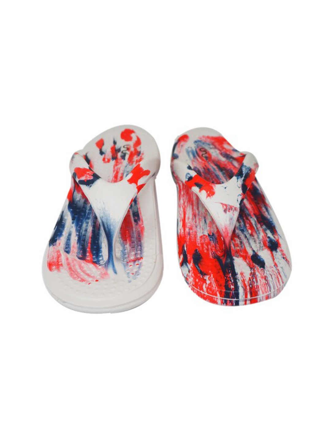

Doubleu Women Printed Rubber Thong Flip-Flops, White