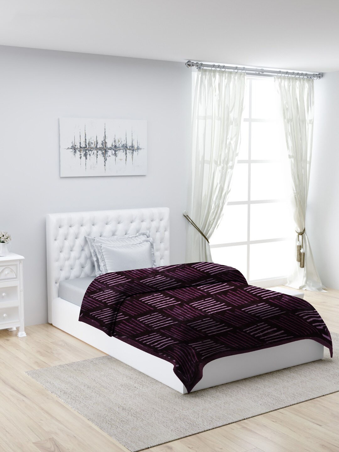 

Monte Carlo Mink Purple & White Heavy Winter Single Bed Blanket