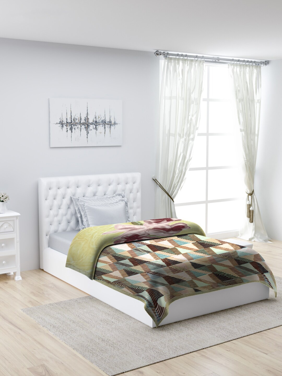 

Monte Carlo Green Printed 600 GSM Mild Winter Single Bed Blanket