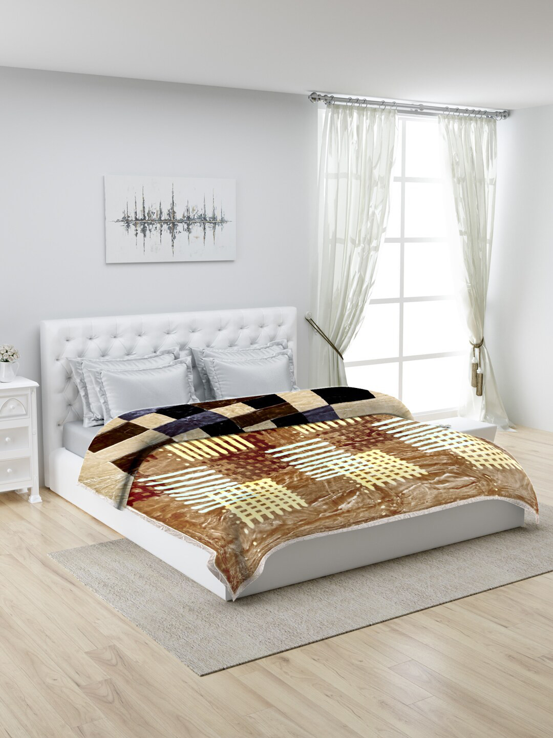 

Monte Carlo Mink Beige & Brown Heavy Winter Double Bed Blanket