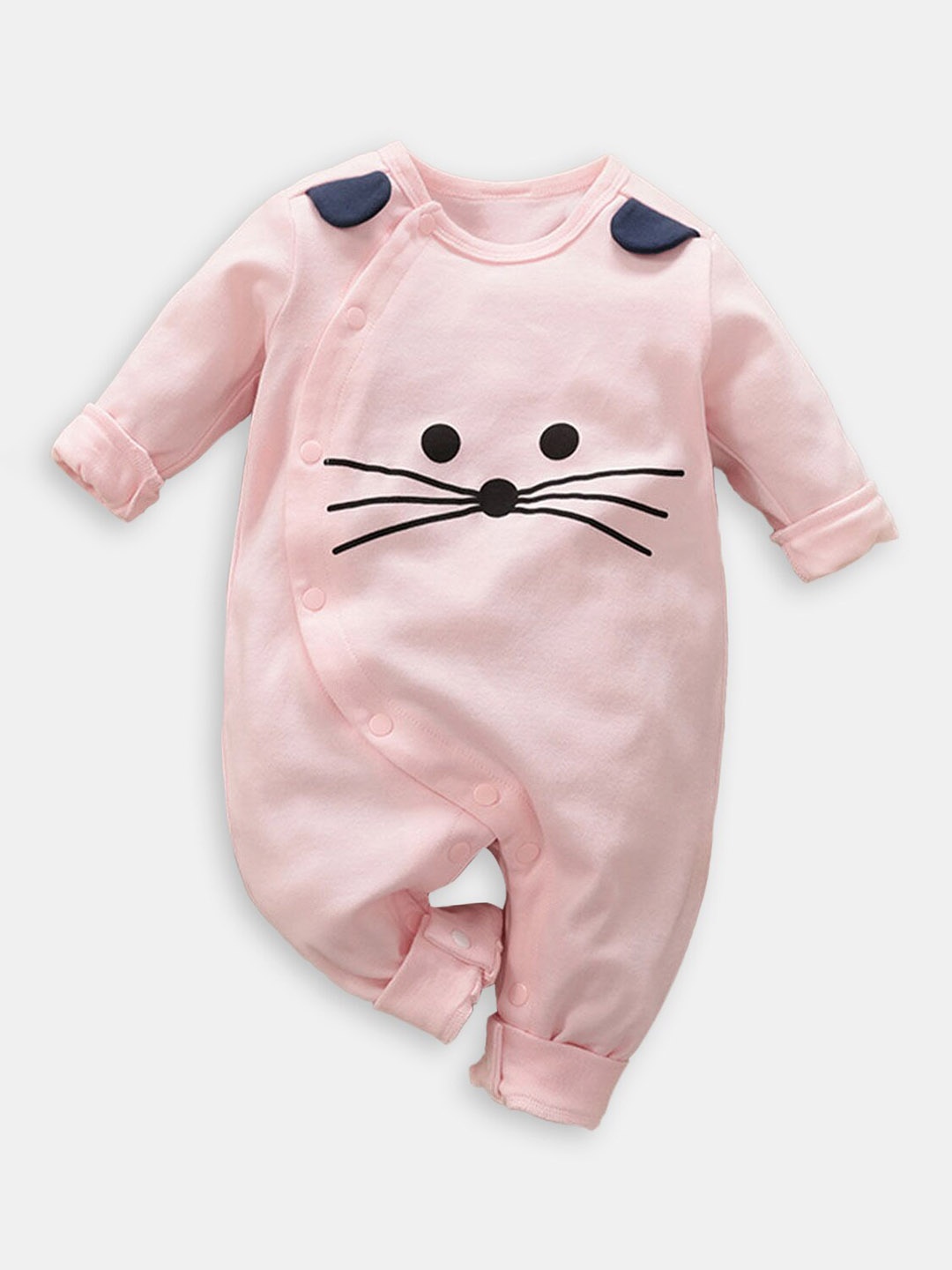 

Hopscotch Infant Girls Printed Cotton Rompers, Pink