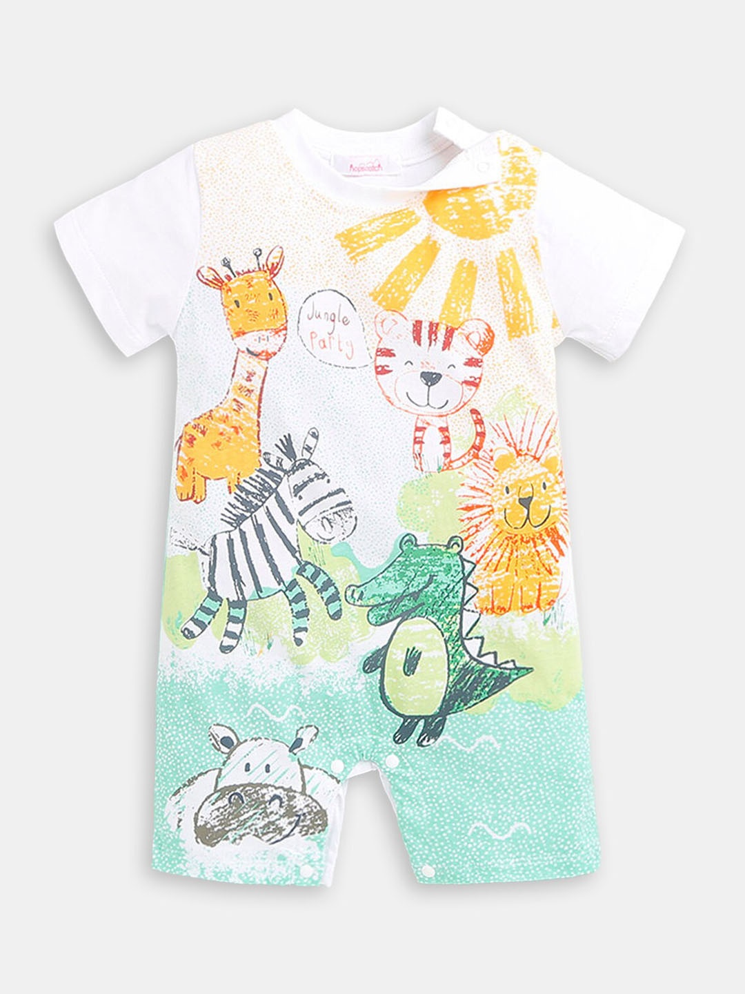 

Hopscotch Infants Printed Cotton Romper, White