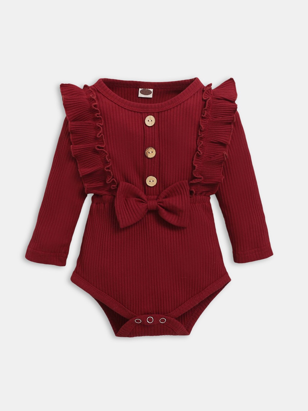 

Hopscotch Infant Girls Ribbed Bodysuit, Burgundy