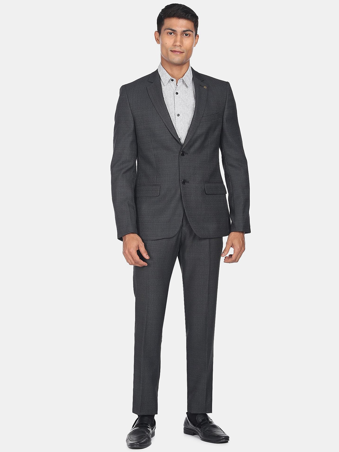 

AD By Arvind Men Single-Breasted Two Piece Suit, Grey