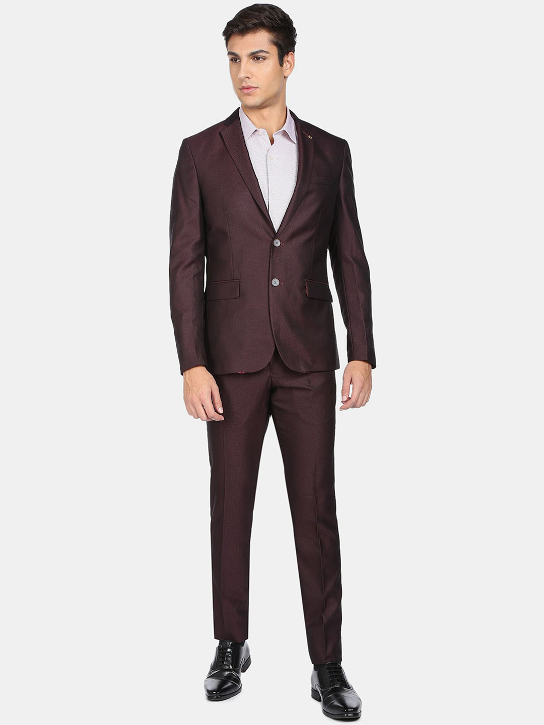 

AD By Arvind Men Two Piece Single-Breasted Formal Suit, Brown