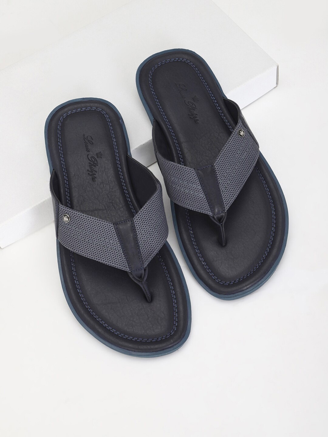 

Louis Philippe Men Thong Flip-Flops, Navy blue