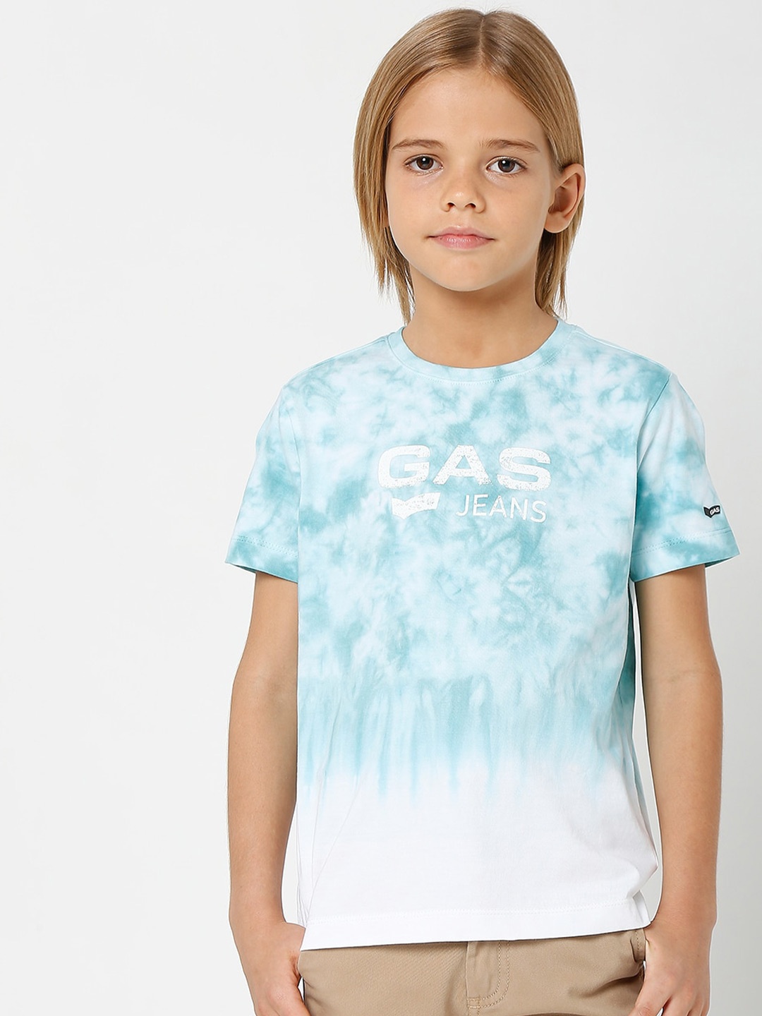 

GAS Boys Tie and Dye Cotton T-shirt, Blue