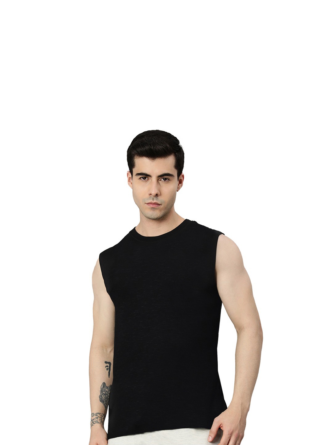 

Heelium Men Bamboo Super Soft & Odour Free Comfort Fit Gym Vest, Black