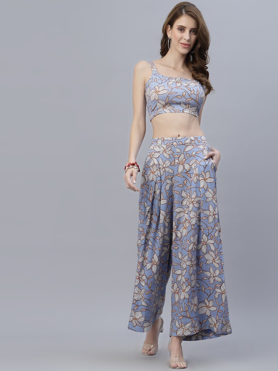 

RAASSIO Women Floral Printed Co-Ords, Lavender