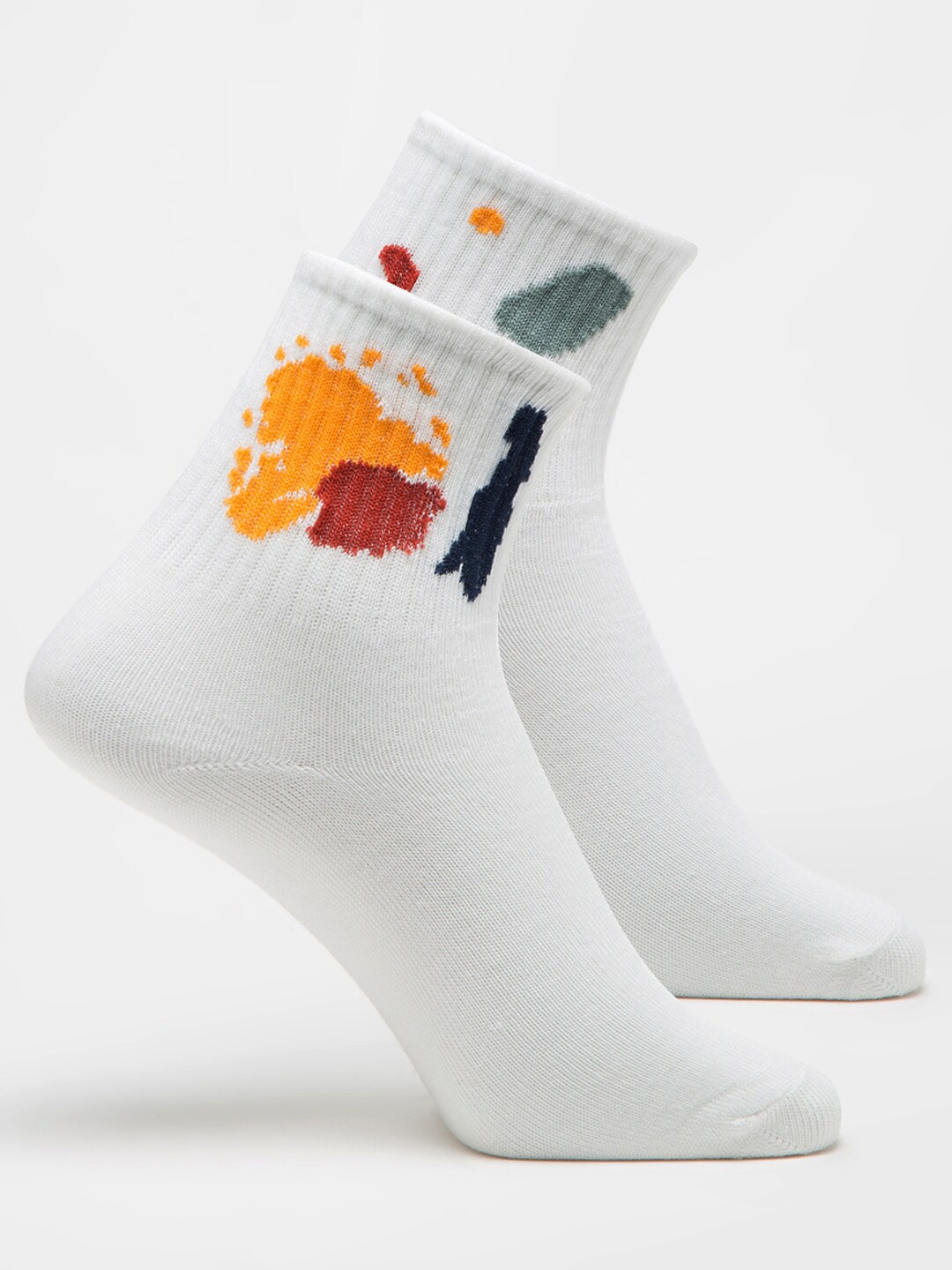 

J Style Women Pack Of 2 White Above Ankle-Length Socks