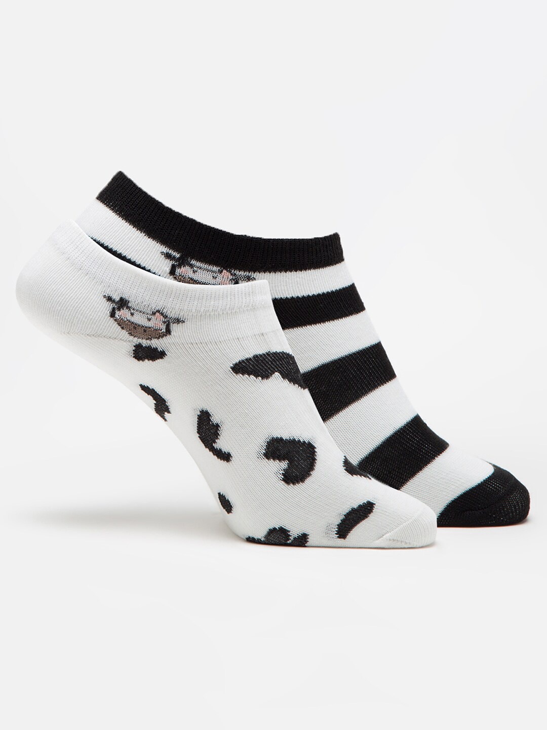 

J Style Women Pack of 2 White & Black Shoe Liners