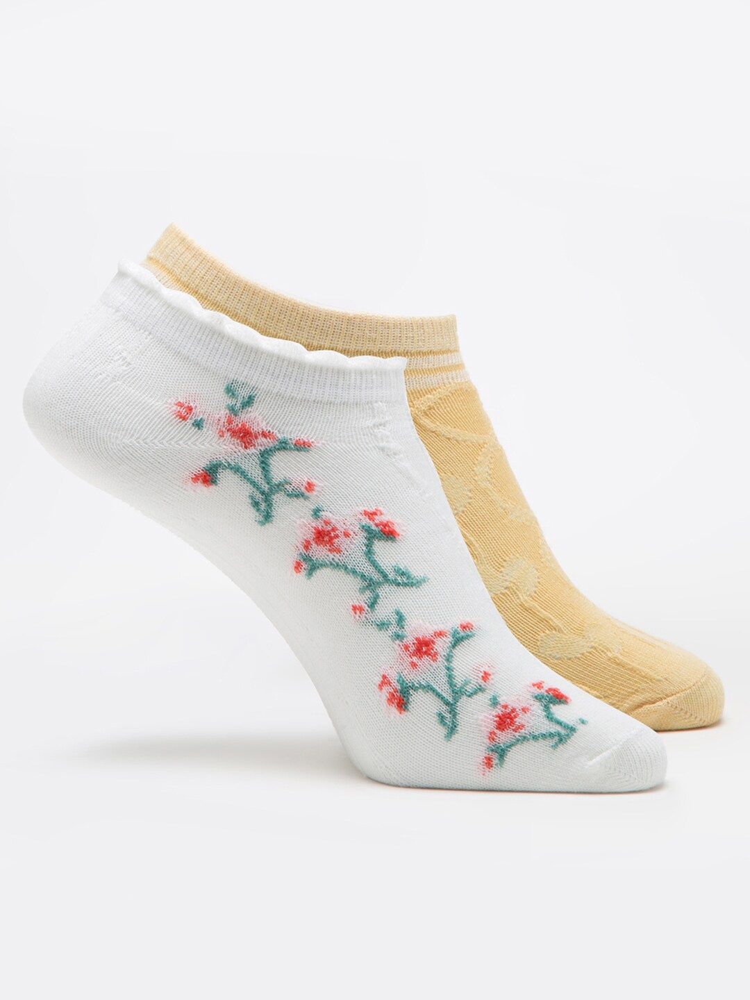 

J Style Women Pack Of 2 Assorted Ankle-Length Socks