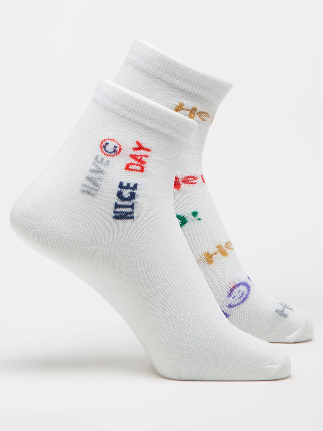 

J Style Women Pack Of 2 Assorted Ankle-Length Socks