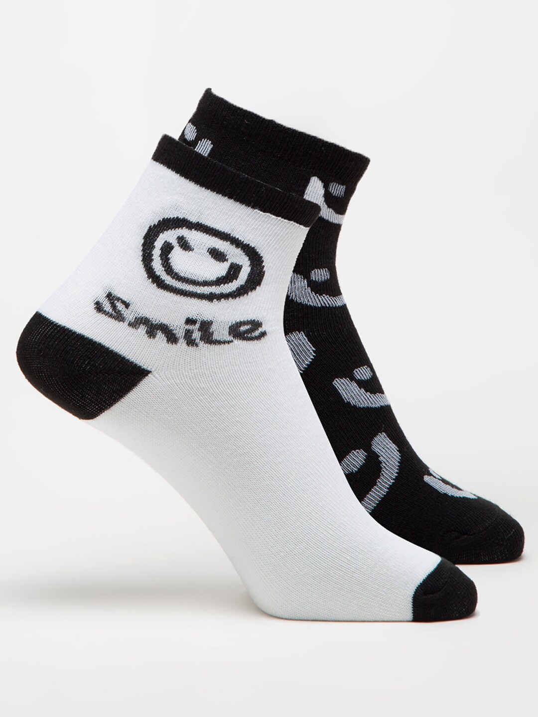 J Style Women Pack Of 2 Assorted Ankle-Length Socks