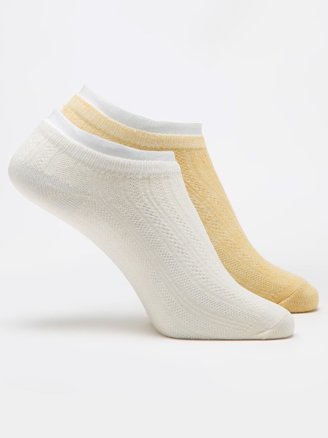 

J Style Women Pack Of 2 Ankle-Length Socks, White