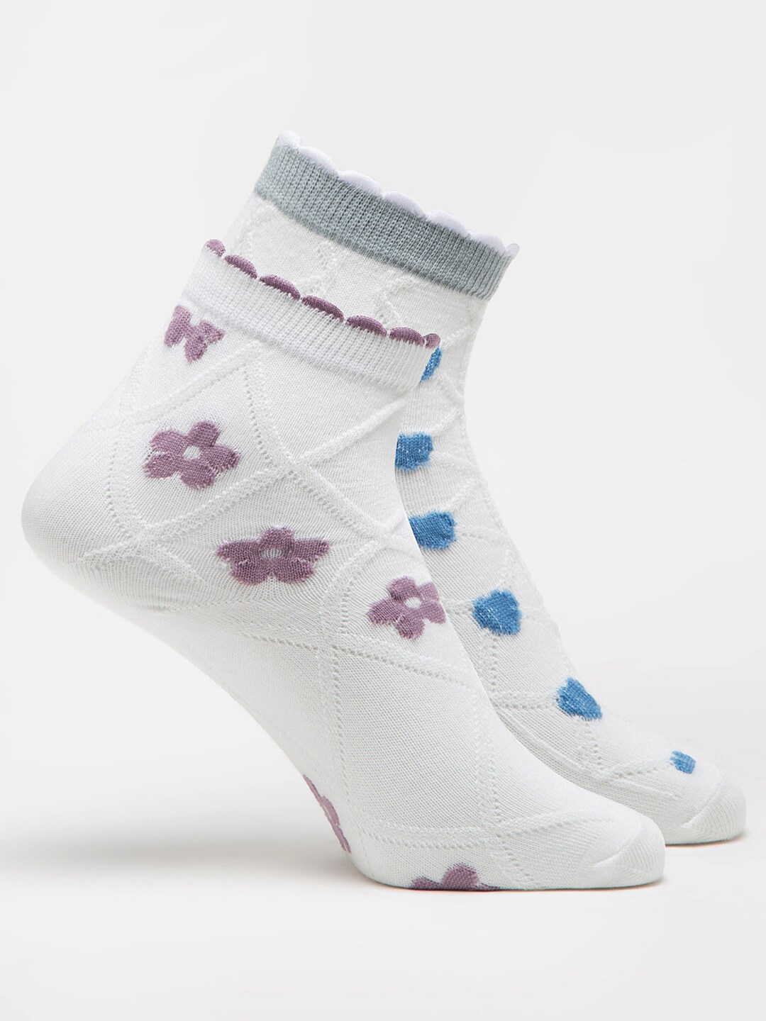 

J Style Women Pack Of 2 Assorted Ankle-Length Socks
