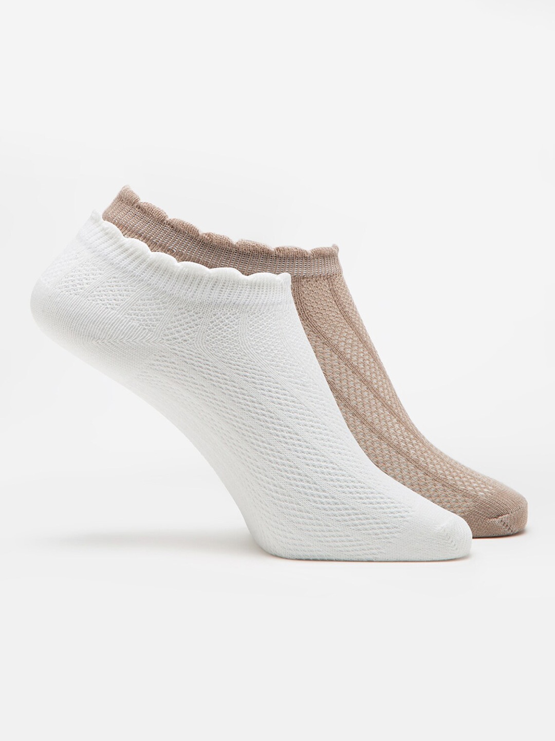

J Style Women Pack Of 2 Assorted Patterned Shoe Liners Socks