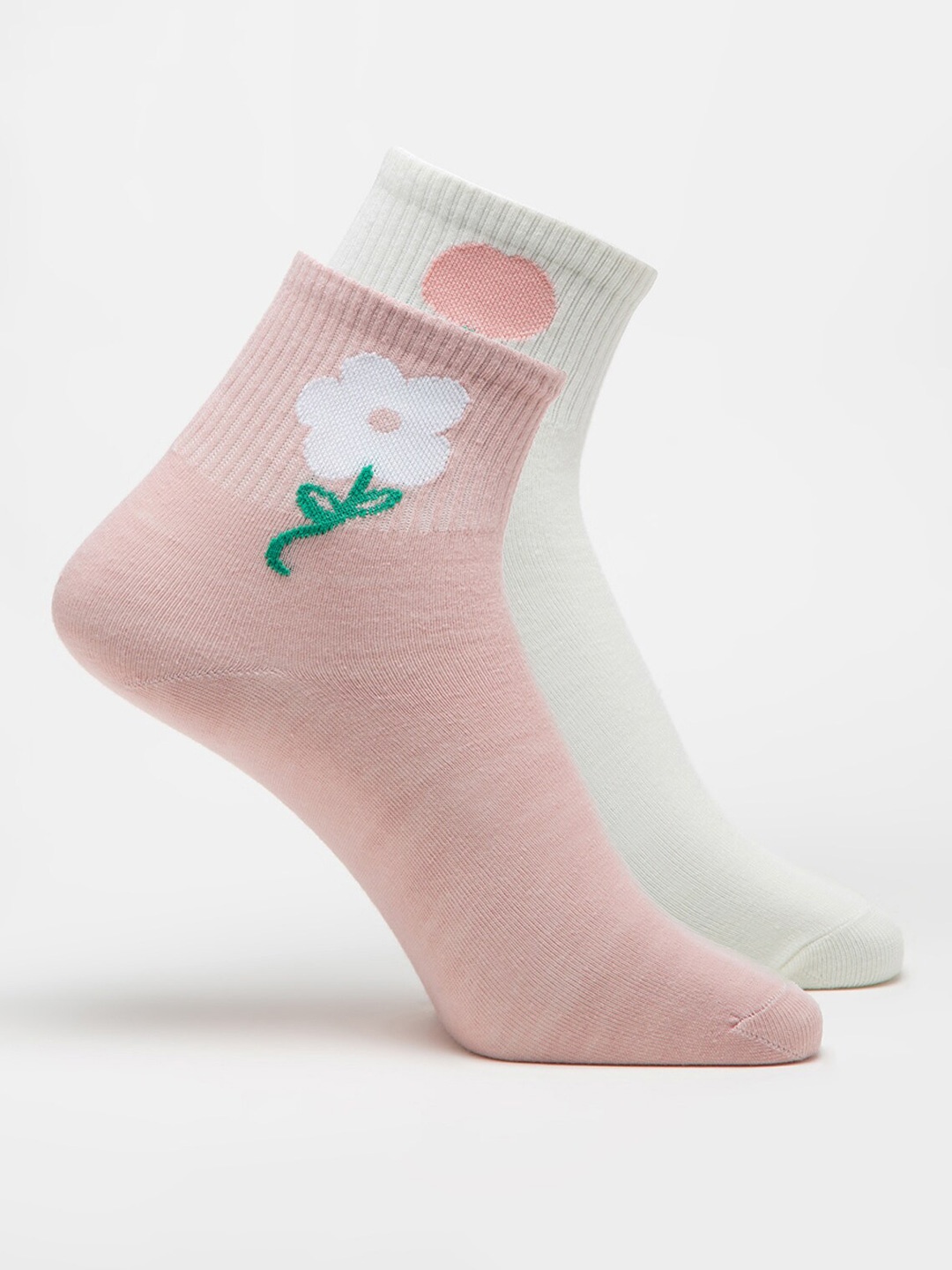 

J Style Women Pack Of 2 Assorted Ankle-Length Socks