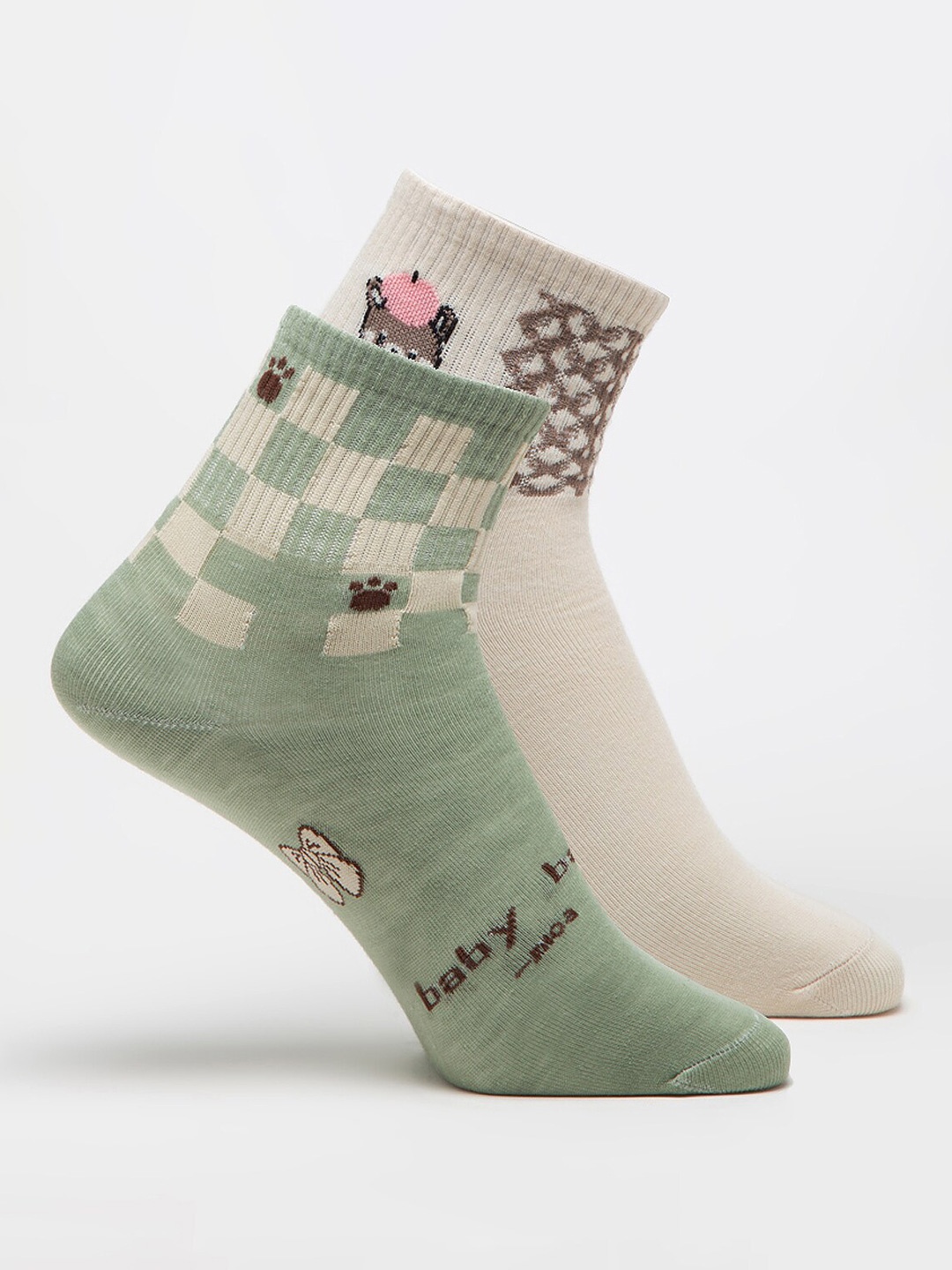 

J Style Women Pack of 2 Assorted Ankle-Length Socks