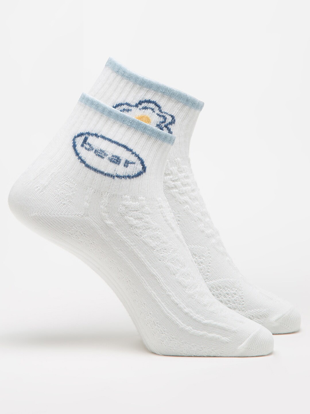 

J Style Women Set Of 2 Ankle-Length Socks, White