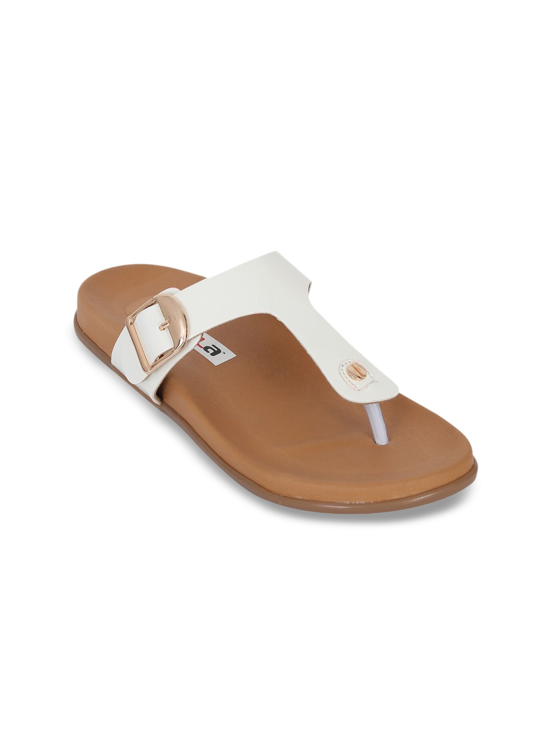 

Zyla Women T-Strap Flats, White