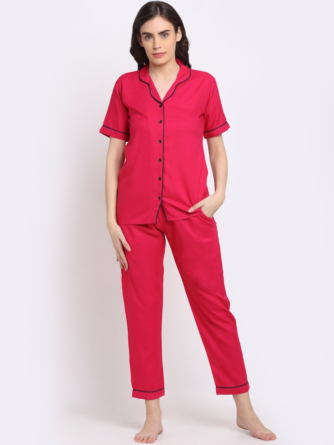 

NEUDIS Women Pure Cotton Night suit, Magenta