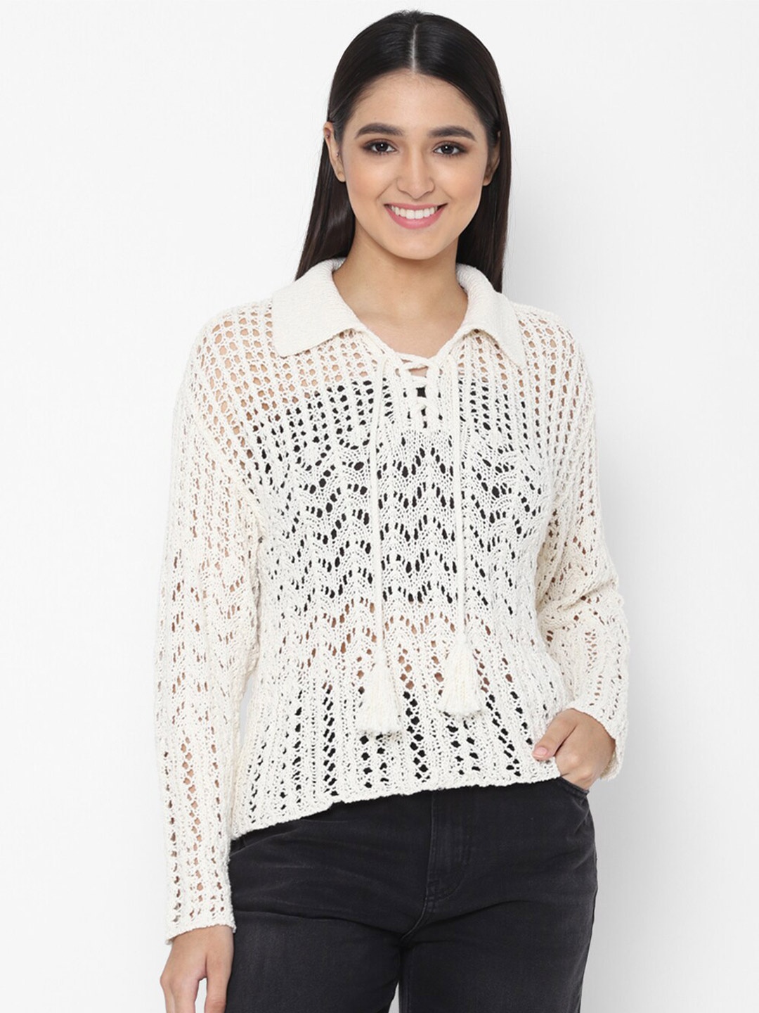 

AMERICAN EAGLE OUTFITTERS Women Pullover Sweater, Off white