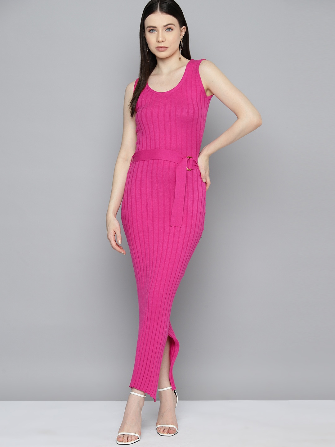 

Chemistry Ribbed Sheath Maxi Dress, Pink