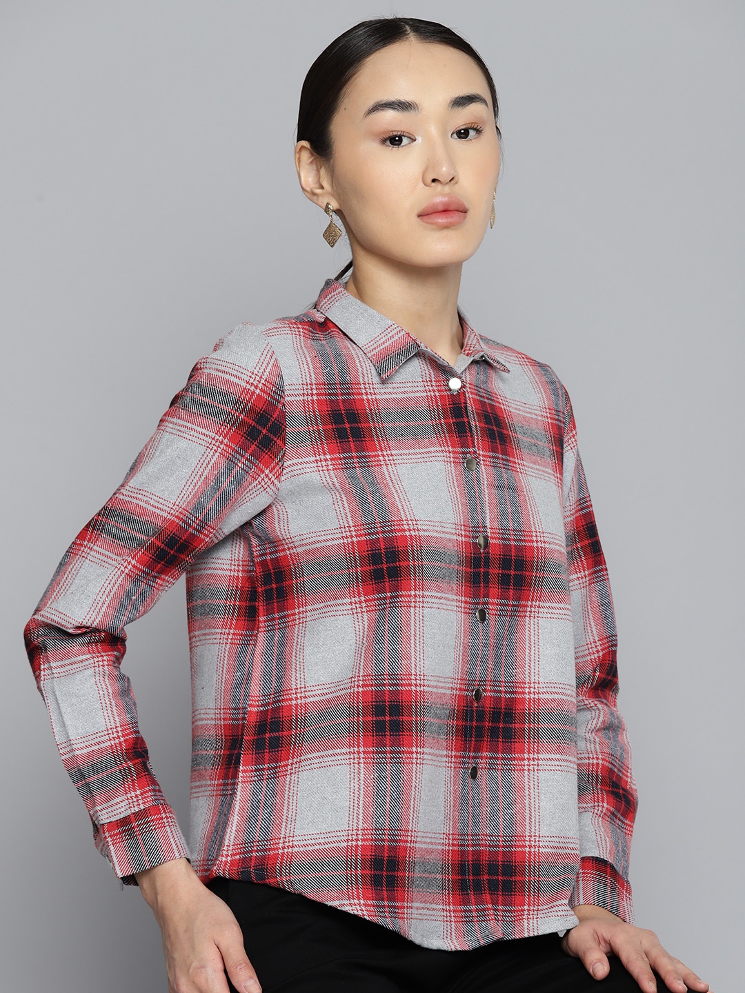 

Chemistry Tartan Checked Casual Shirt, Grey