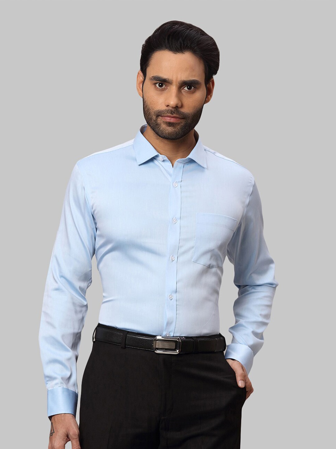 

Park Avenue Men Slim Fit Formal Cotton Shirt, Blue