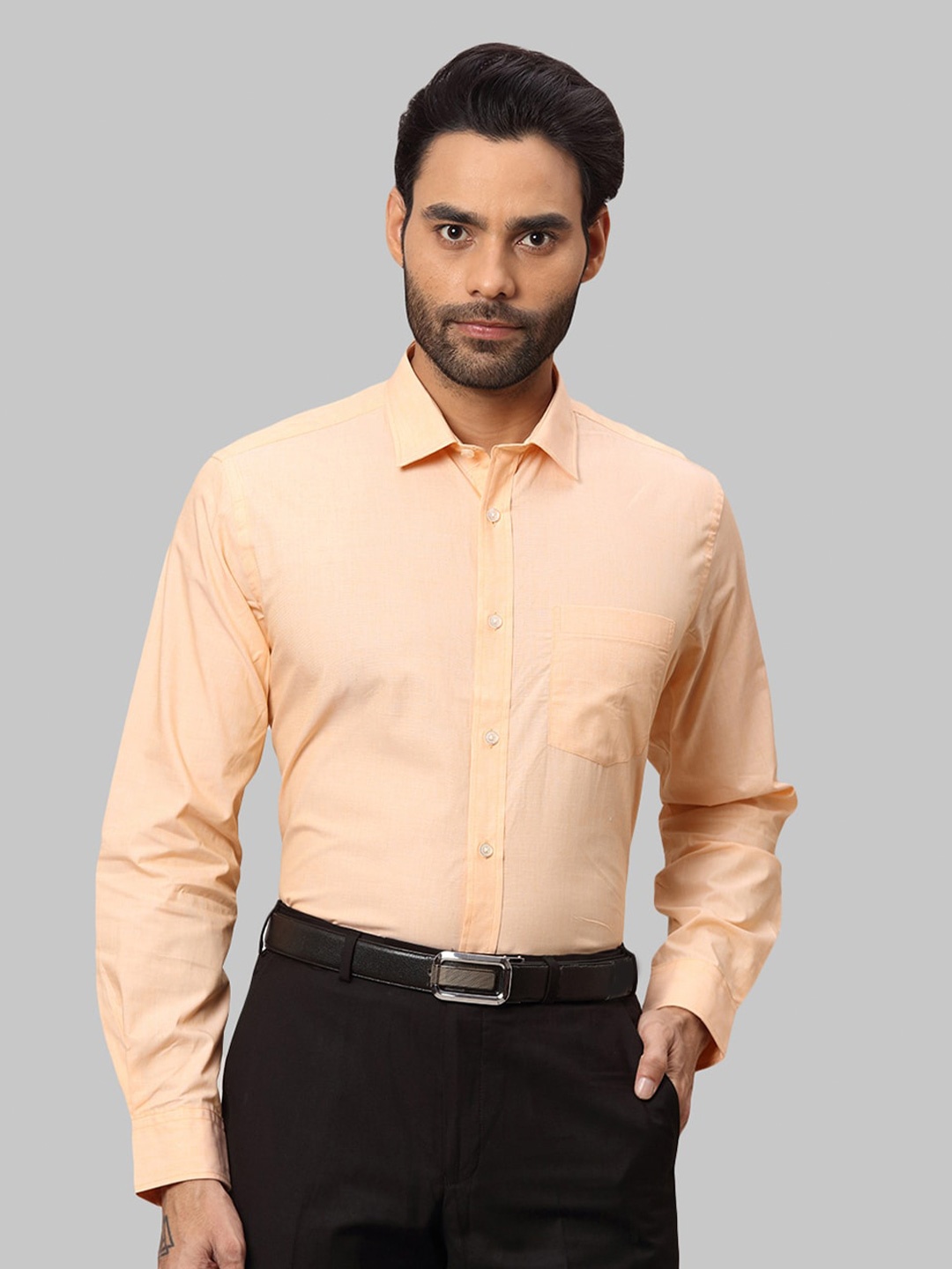 

Park Avenue Men Slim Fit Formal Cotton Shirt, Beige