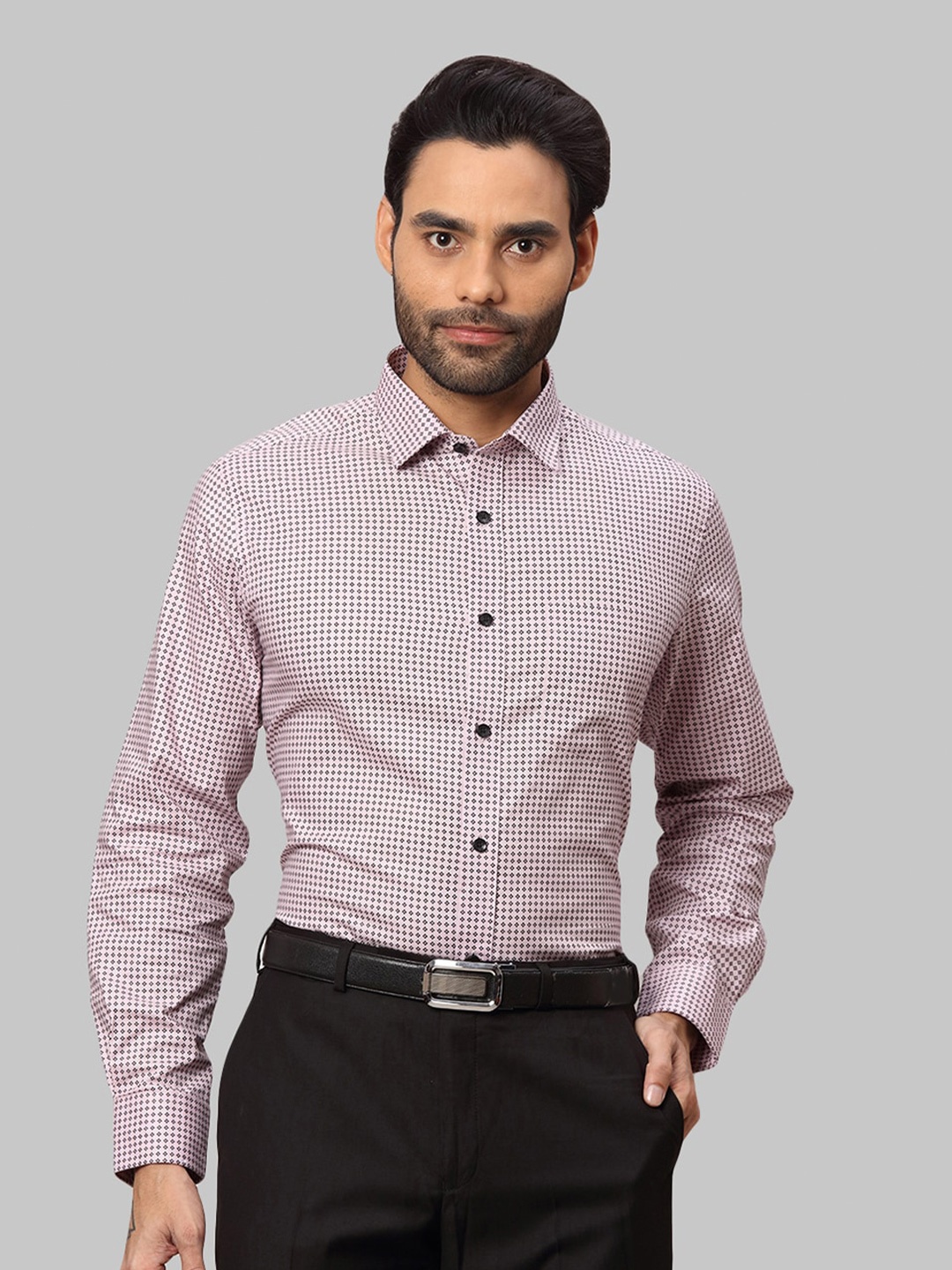 

Park Avenue Men Printed Formal Cotton Shirt, Pink