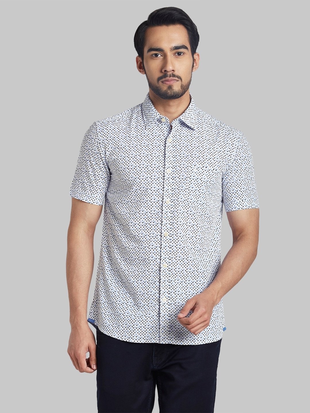 

Parx Men Slim Fit Floral Printed Casual Shirt, White
