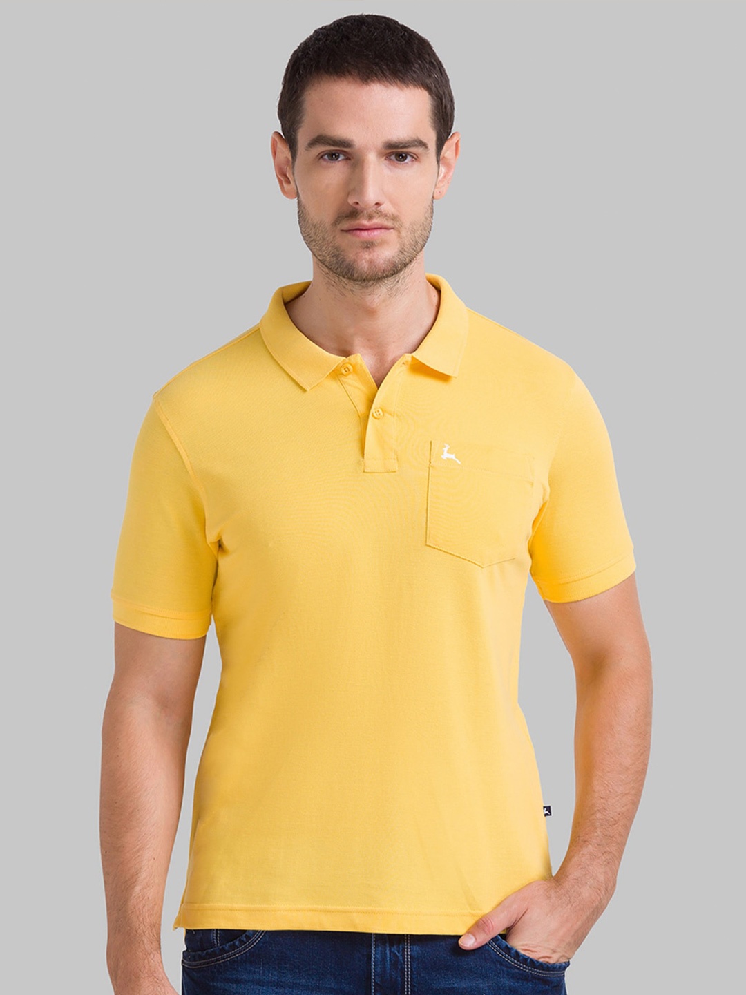 

Parx Men Cotton Polo Collar T-shirt, Yellow