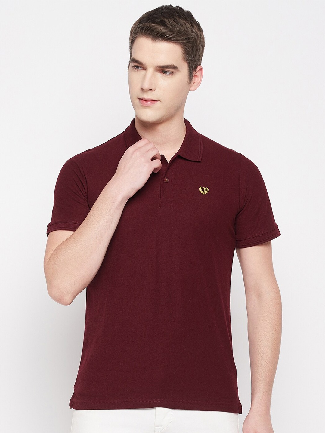 

Duke Men Polo Collar Cotton T-shirt, Maroon