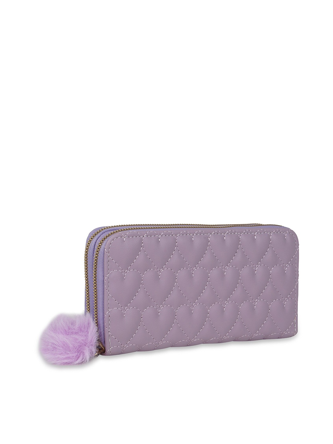

Kanvas Katha Women Geometric Textured PU Zip Around Wallet, Lavender