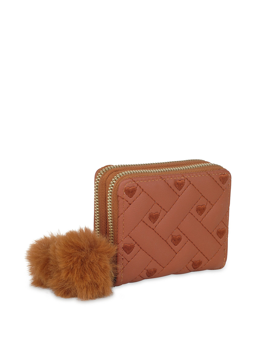 

Kanvas Katha Women Textured Zip Around Wallet, Brown